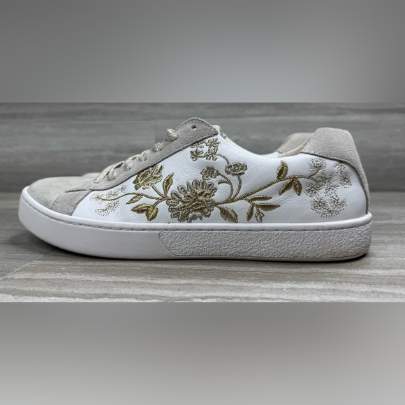 Johnny Was Vixie Floral Embroidered Low Top Leather Sneakers Womens Size 8.5 - Picture 13 of 13